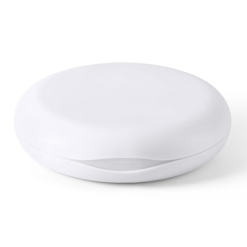 JMU Retainer Case, Slim Aligner Case with Mirror, Magnetic Closure Orthodontic Retainer Box, White - color: White