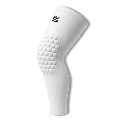Wrestling Kneepad Leg Sleeve with Built-In Knee Pad – Compression Support, Non-Slip Fit – Youth & Adult Wrestling Gear - color: WHITE, size: YOUTH M-(70-85)lbs