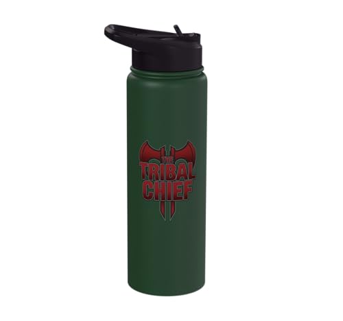 The Tribal Chief Combat Sports Funny Mma Wrestling Stainless Steel Insulated Water Bottle - color: Dark Green