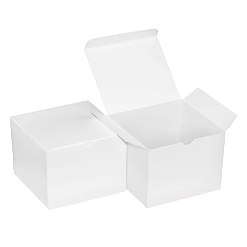 Xxcxpark 30 PCS White Gift Boxes 5x5x3.5 Inches, Decorative Party Favor Kraft Paper Gift Packaging Box with Lid for DIY Crafting, Cube, Cupcake, Kraft Present Boxes for Birthday, Wedding - color: 5x5x3.5 Inch (White)-30 PCS