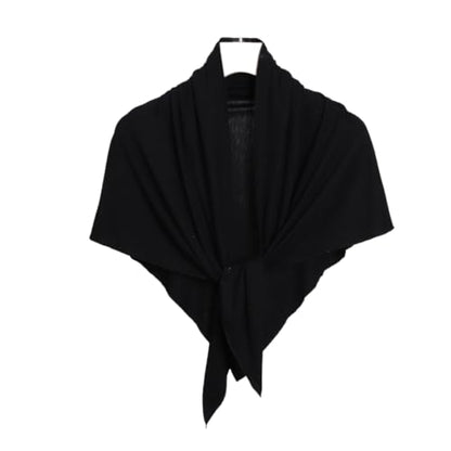Soft Modal Lightweight Triangle Scarf Shawls Hijab for Muslim Ramadan Women Turban Headwrap Scarves - color: Black