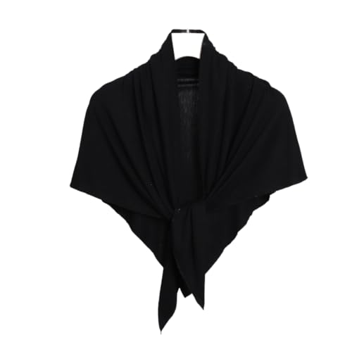 Soft Modal Lightweight Triangle Scarf Shawls Hijab for Muslim Ramadan Women Turban Headwrap Scarves - color: Black