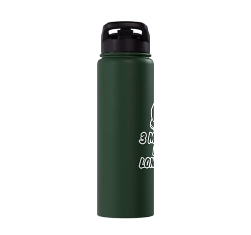 3 Minutes Is A Long Time Boxing Round Timer Training - Stainless Steel Insulated Water Bottle - color: Dark Green