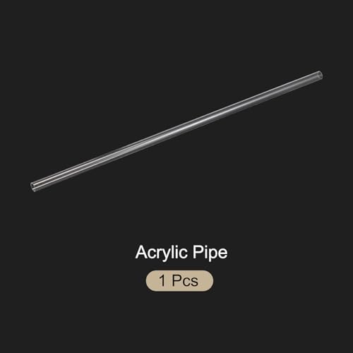 18" Clear Plastic Rigid Pipe 10mm ID x 12mm OD (3/8" ID x 1/2" OD) Acrylic Round Tubing, [for Plumbing, Hydraulics, Pneumatics, Aquarium] - size: 0.375" x 0.5"