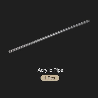 18" Clear Plastic Rigid Pipe 10mm ID x 12mm OD (3/8" ID x 1/2" OD) Acrylic Round Tubing, [for Plumbing, Hydraulics, Pneumatics, Aquarium] - size: 0.375" x 0.5"