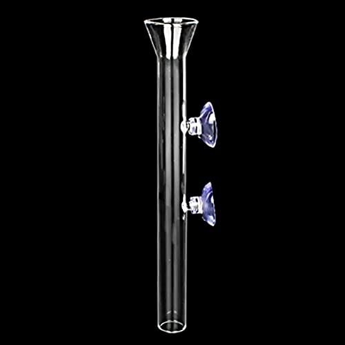 Ailindany 300mm Fish Feeder Tube Aquarium Clear Glass Feeder Tube for Fish Tank Shrimp Feeding with 2pcs Suction Cups