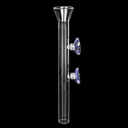 Ailindany 300mm Fish Feeder Tube Aquarium Clear Glass Feeder Tube for Fish Tank Shrimp Feeding with 2pcs Suction Cups