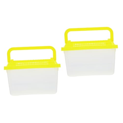 2pcs Portable Handheld Aquarium for Turtles and Pets Fish Tank Carrier for Travel Compact Design Ventilation for Safe Transport