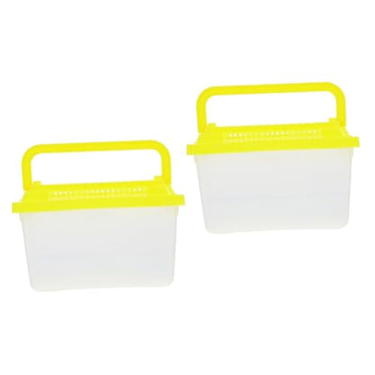 2pcs Portable Handheld Aquarium for Turtles and Pets Fish Tank Carrier for Travel Compact Design Ventilation for Safe Transport