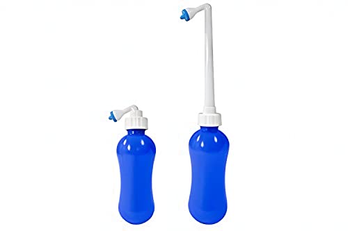 Mini : The Essential Personal Hygiene and Postpartum Cleaning Spray - Portable Peri Bottle for Women on the Go, Angled Retractable Nozzle, Discrete Bag, Compact 12.5 oz 380 ml Blue