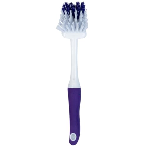 Fabuloso Long Tile Brush with Spot Scrubber, White and Purple, 11 Inch - size: Tile Brush w/ Spot Scrubber