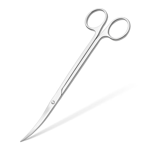 Mandala Crafts Stainless Steel 10" Curved Aquarium Scissors for Fish Tanks | Extra Long, Rust Resistant Stainless Steel, Trimming Aquatic Plants, Bowls, Terrariums, Freshwater & Saltwater Aquascape - color: Stainless Steel Curved Scissors, size: 10 Inches