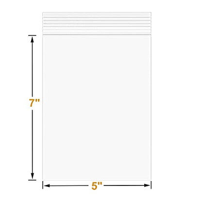 5Mil 5"x7" 100Pcs Plastic Bags Clear Resealable Zip Seal Lock Poly Bags | Macoota Thick Reclosable Heavy Duty Zipper Baggies Jewelry Earrings Coin Pills Crafts Sample Packing - size: 5x7inch
