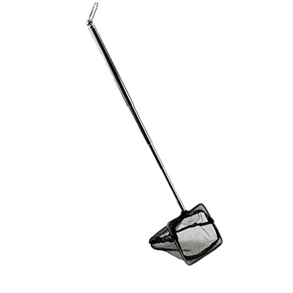 AQUANEAT Aquarium Net with Extendable Long Handle, Adjustable Wastes Skimming Cleaning Tools for Fish Tanks - size: 3 Inch