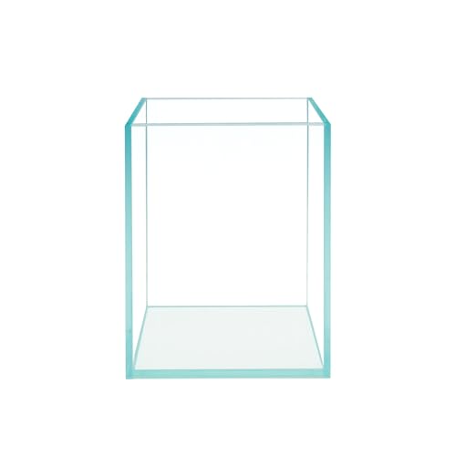 Nano Tall Rimless Frameless Extra Clear Glass Aquarium, Low Iron Glass Tank, 5mm Glass, White Leveling Mat Included, w/Lids Options - size: 2.6 GAL 7.8x7.8x9.8 in