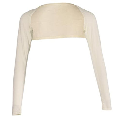 LoveinDIY Full Arm Sleeves Shrug Hijab Ramadan Islamic Stretchy Modal One Piece - color: Beige