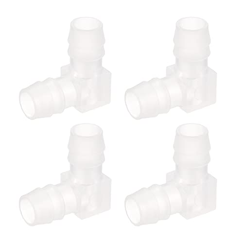 uxcell 15/32" 90 Degree Elbow Hose Barb, 4pcs L-Shaped Aquarium Air Valve Connector Tubing for Fish Tank Pond Air Line - size: 15/32"
