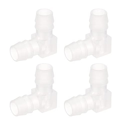 uxcell 15/32" 90 Degree Elbow Hose Barb, 4pcs L-Shaped Aquarium Air Valve Connector Tubing for Fish Tank Pond Air Line - size: 15/32"