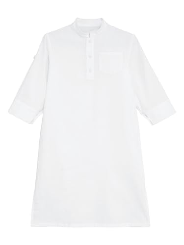 Arabic Thobe for Baby Boys Ramadan Eid & Church Prayer Robe White Christening Party Gowns - size: 6-9 Months