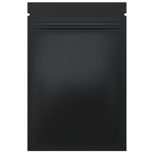 Mylar Style Barrier Bags – Zipper w/Heat Seal – 100 Bags (Matte Black/Clear, 1 Gram - 3?x4.5?) - color: Matte Black / Clear, size: 3x4.5 Inch (Pack of 100)