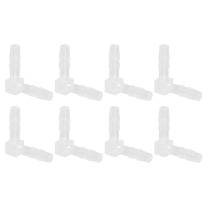 uxcell 5/32" Hose Barb Fitting, 8 Pcs Equal Barbed 90 Degree Elbow L Shaped 2 Way Plastic Splicer Joint Mender Adapter Union Fitting for Air Line Tubing Pipe Household Fuel Gas Liquid - size: 5/32"