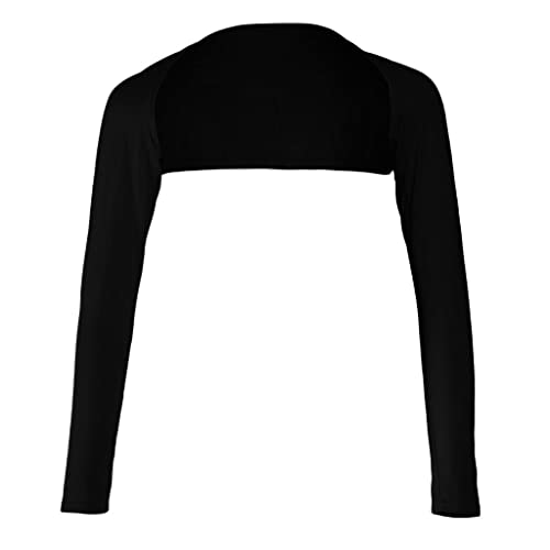 LoveinDIY Full Arm Sleeves Shrug Hijab Ramadan Islamic Stretchy Modal One Piece - color: Black