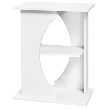 MAHANCRIS 10 Gallon Fish Tank Stand, Wooden Aquarium Stand with 3-Tier Storage Shelves, Heavy Duty Turtle Reptile Terrarium Tank Stand for Home Office, 23.6" L x 11.8" W x 29.9" H, White FTWT7601 - color: White