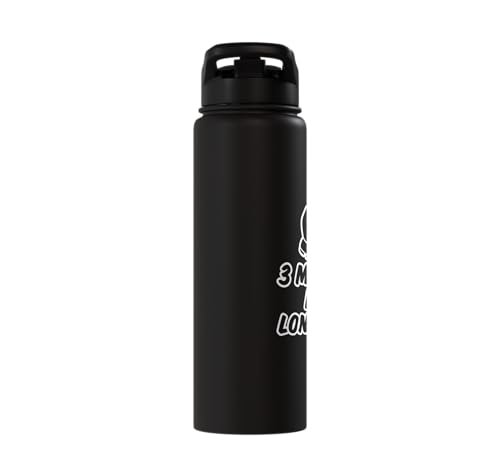 3 Minutes Is A Long Time Boxing Round Timer Training - Stainless Steel Insulated Water Bottle - color: Black