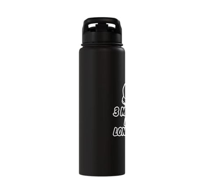 3 Minutes Is A Long Time Boxing Round Timer Training - Stainless Steel Insulated Water Bottle - color: Black