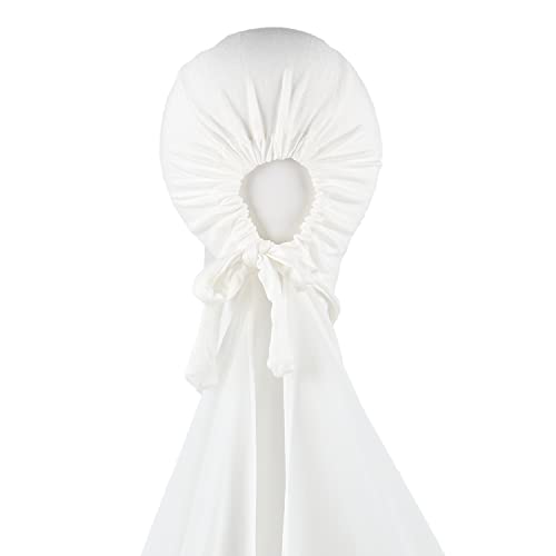 Instant Chiffon Hijab with Tie Back Under Cap Solid Color Soft Chiffon Scarf With Hijab Inner Caps For Muslim Women - color: Snow White