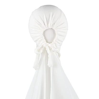 Instant Chiffon Hijab with Tie Back Under Cap Solid Color Soft Chiffon Scarf With Hijab Inner Caps For Muslim Women - color: Snow White
