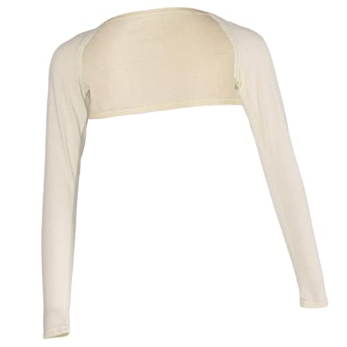 LoveinDIY Full Arm Sleeves Shrug Hijab Ramadan Islamic Stretchy Modal One Piece - color: Beige