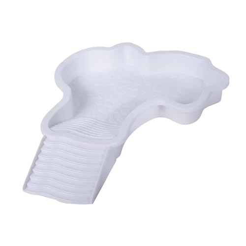Extra Large Reptile Bathing Pool Reptile Feeding Dish Water Bowl with Ramp Aquarium Ornament for Gecko, Snake, Turtle, Bearded Dragon, Lizard (White) - color: White