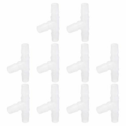 MECCANIXITY 10pcs Plastic Hose Barb Fitting, 5/8" x 5/8" t Shape Tee Barbed Hose Pipe Fitting Splicer Mender Joint Adapter for Water Liquid Fuel Line Tube, Clear - color: Clear, size: 5/8" x 5/8"