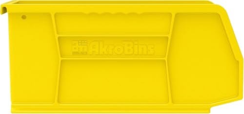 Akro-Mils 30230 AkroBins Plastic Storage Bins, 11"x5"x5", Yellow, 12-Pack | Space-Saving Stackable Bins for Garage, Pantry, Craft Organization - color: Yellow