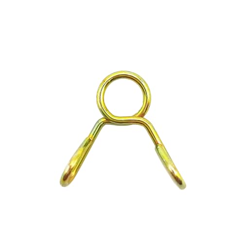 40 PCS Double Wire Air Tubing Clips,Oxygen Pump Tube Retaining Clip Aquarium Hose Clamp,5mm/0.2inch ID Fit 6-6.5mm/0.23-0.25inch OD Hose Fuel Silicone Tube (20PCS Silver,20PCS Gold)