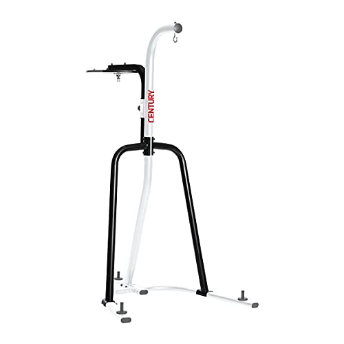 Century Heavy Bag & Speed Bag Platform, One Size, White/Black, Heavy-Gauge Tubular Steel, Holds up to a 100 lb Bag and Speed Bag, Includes Locking Pin