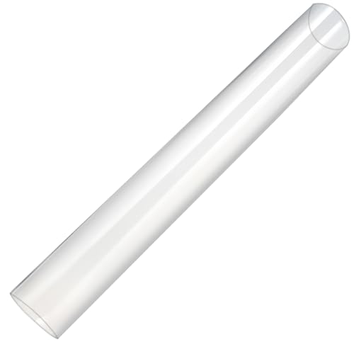 Luomorgo Clear PC Rigid Tubing Pipe, 1 Pack, Round Plastic Tube | 1.6 Inch (41mm) ID x 1.77 Inch (45mm) OD x 12 Inch (305mm) Length, for Fish Tank, Water Pipe & DIY Lighting - size: 41mmx45mm