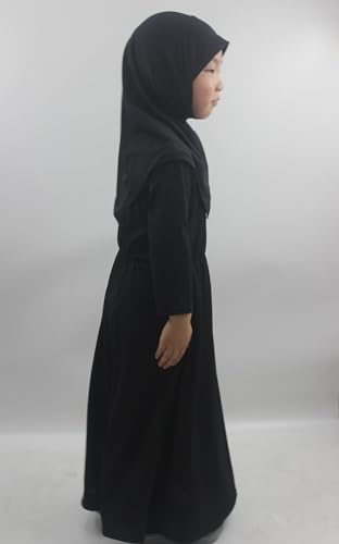 Girls Kids 2 Pcs Muslim Abaya Prayer Dress with Hijab Islamic Headscarf for Girl Robe Ramadan Eid Clothes