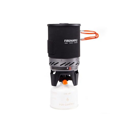 Fire-Maple Fixed Star 1 Backpacking and Camping Stove System, Black 18oz | 30% Faster Boil with HX Base, Piezo Ignition, Compact & Durable, All-in-One Pot, Compatible with Most Canisters, Portable - color: Black