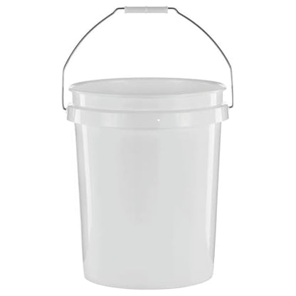 (2 Pack) 5 Gallon Round Utility Bucket, Comfort Handle, Plastic, White