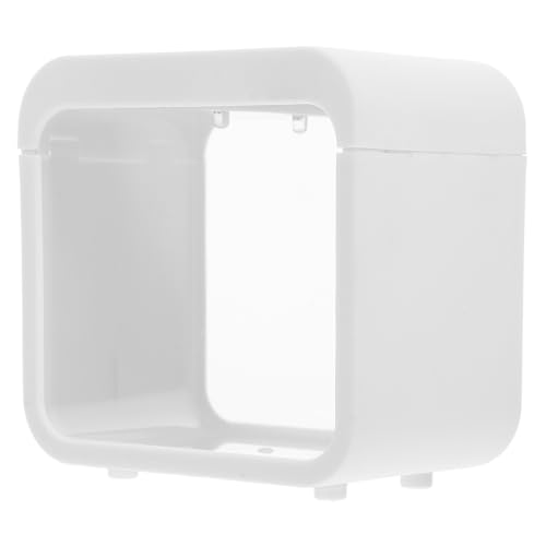 Plastic Aquarium Miniature Kits Small Aquarium Mini Fish Tank Small with LED Lighting Fish Landscape Box Desktop Decoration LED Creative - color: White
