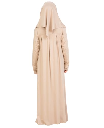 Prien Kids Muslim Prayer Dress With Hijab & Pouch, Soft Viscose Abaya For Girls, Islamic Clothes, Robe For Eid, Ramadan - color: Deep Mink