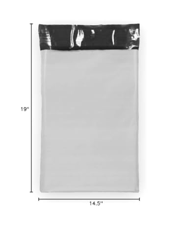 10 EcoSwift 14.5 x 19 White Large Poly Mailers Size #7 Self Sealing Envelopes Plastic Shipping Mailing Bags 14.5x19 2.35 mil - size: 14.5x19
