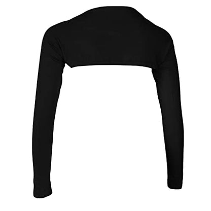 LoveinDIY Full Arm Sleeves Shrug Hijab Ramadan Islamic Stretchy Modal One Piece - color: Black
