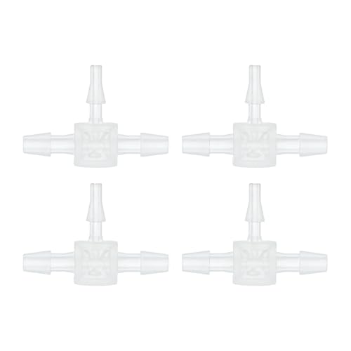 Plastic Hose Barb Fitting 3/32" x 1/16" x 3/32" Tee Type Fitting PP 4 Pcs