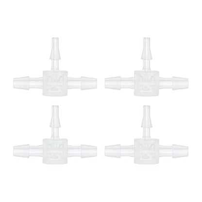 Plastic Hose Barb Fitting 3/32" x 1/16" x 3/32" Tee Type Fitting PP 4 Pcs