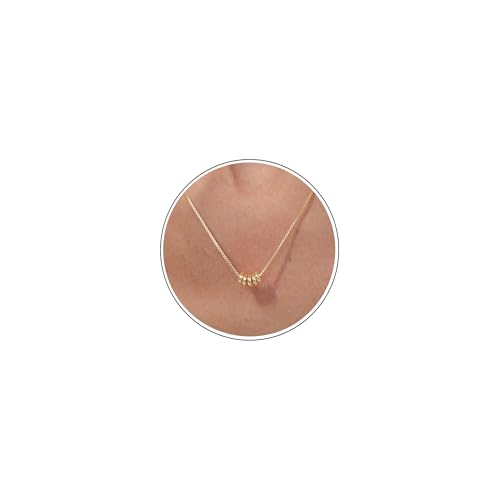 VRIUA Gold Necklace for Women, 14K Gold Plated Dainty Charm Necklace - color: Box Ball