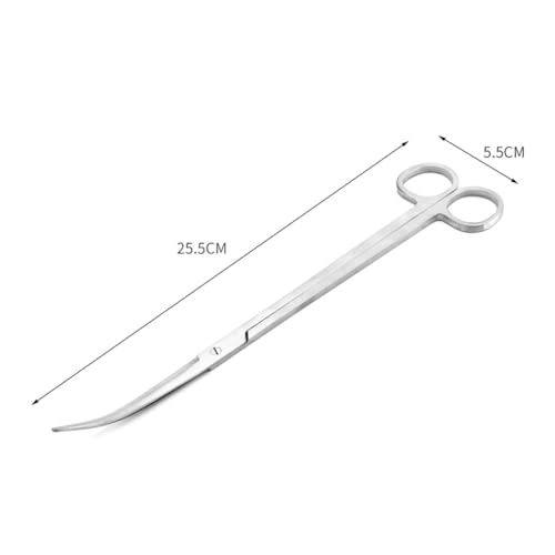 Stainless Steel Aquarium Scissors Fish Tank Plant Scissors Long Curved Aquarium Scissors Aquarium Plant Trimming Scissors Fish Tank Cleaning Tool