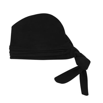 Suillty Women's Pre-Tied Muslim Hijab Bonnet Pleated Ruffle Turban Chemo Cap Underscarf Islamic Headwear - color: Black